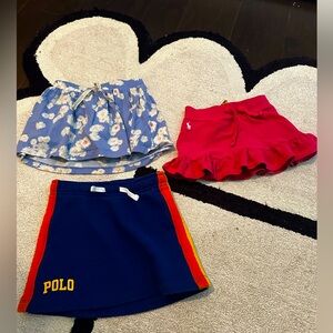 Lot of 3 little girl skirts sizes 3t-4t Polo and Oshkosh